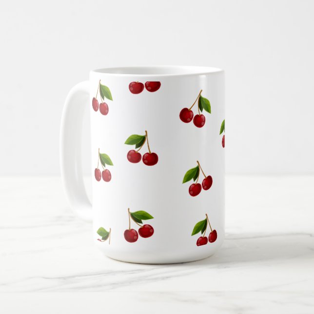 Pretty Coquette Cherry Pattern Mug (Front Left)