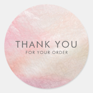 Pretty Coral Pink Shell Mother of Pearl Thank You Classic Round Sticker