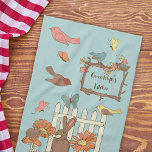 Pretty Cottagecore Birds and Animals Personalised Tea Towel<br><div class="desc">They’ll love showing off this personalised towel in their kitchen. It features a pretty cottagcore themed design with illustrations of birds, butterflies, a frog, a rabbit, a mouse, some mushrooms and some flowers with a spot to add a name or short message in brown script or cursive writing inside a...</div>