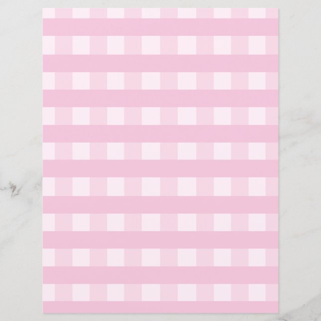 Pretty Country Pink Plaid Gingham Scrapbook Paper (Front)