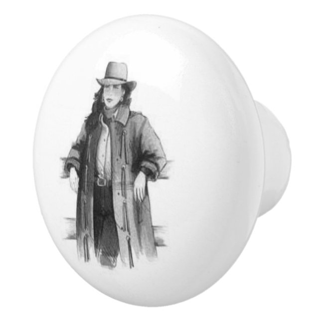 Pretty Cowgirl Ceramic Knob (Right)