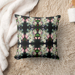 Pretty Crabapple Spring Flower Blossoms Abstract   Cushion