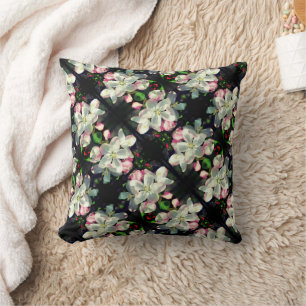 Pretty Crabapple Spring Flower Blossoms Close Up   Cushion