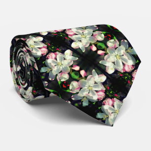Pretty Crabapple Spring Flower Blossoms Pattern Tie