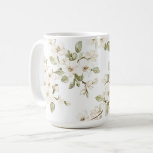 Pretty Cream Flowering Tree Coffee Mug