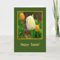 PRETTY CREAM, YELLOW AND PINK TULIP/EASTER MESSAGE