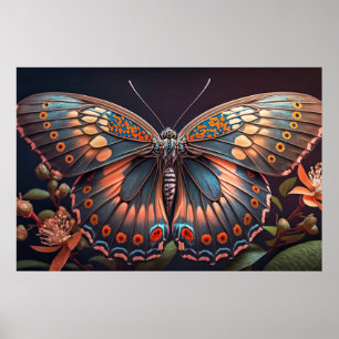 Pretty Creative Colourful Butterfly Illustration Poster