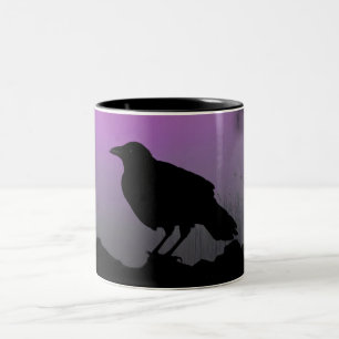 Pretty Crow Silhouette Two-Tone Coffee Mug