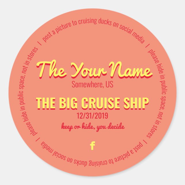 Pretty Cruising Ducks Personalised Classic Round Sticker (Front)