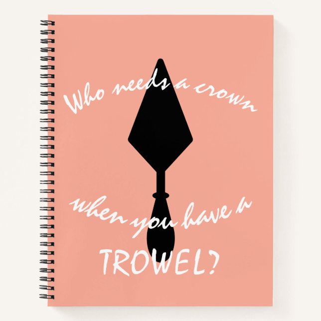 Pretty Custom Pink and Black Archaeologist Trowel  Notebook (Front)