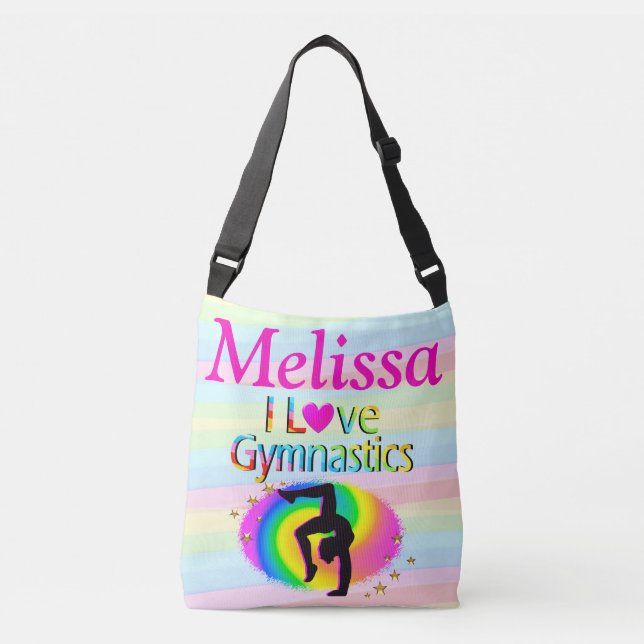 PRETTY CUSTOMIZED I LOVE GYMNASTICS TOTE BODY BAG (Front)