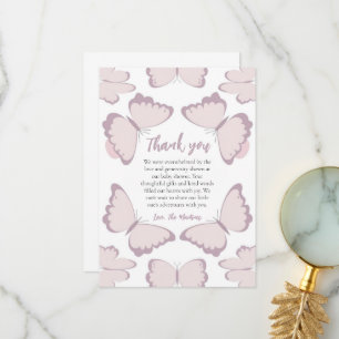 Pretty cute butterfly baby shower thank you cards