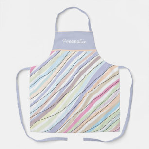Pretty Cute Pastel Blue Abstract Design Pattern Apron