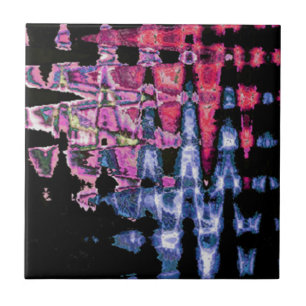 Pretty Cute Purple Ash Grey and Black Watercolors Tile