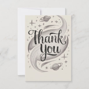Pretty Cute Starry Celestial Thank You Card