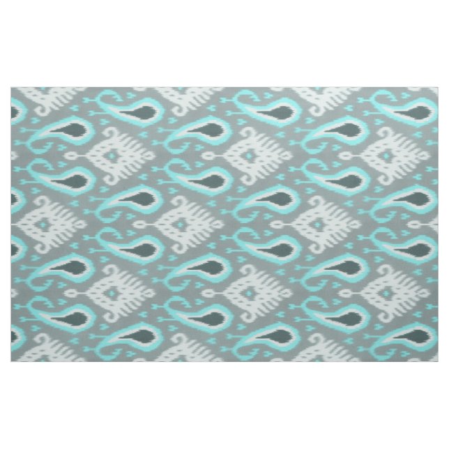 Pretty Cute Trendy Turquoise Ikat Tribal Pattern Fabric (Fat Quarter)
