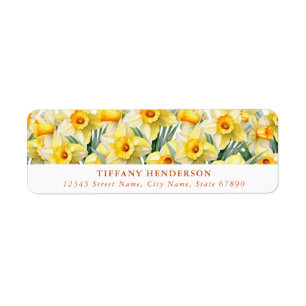 Pretty Daffodil Flowers Return Address Labels