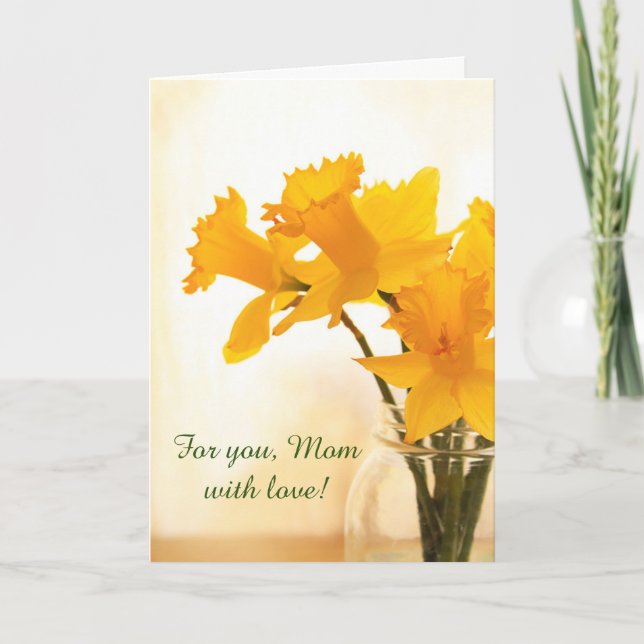 Pretty Daffodil For Mum Birthday  Card (Front)