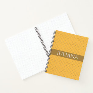 Pretty Daffodil  Gold Quatrefoil Personalised  Notebook