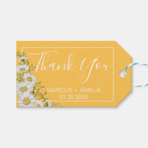 Pretty Daffodil Yellow & White Daisies Wedding Gift Tags