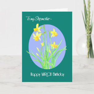 Pretty Daffodils March Birthday for Stepmother Card