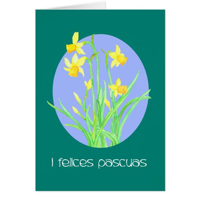 Pretty Daffodils Spanish Language Easter (Front)