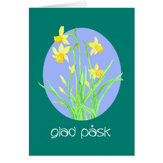 Pretty Daffodils Swedish Language Easter (Front)