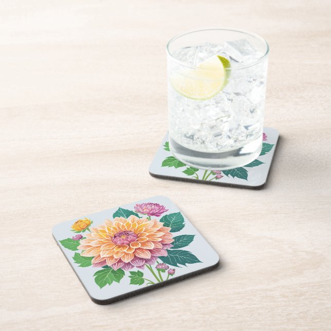 Pretty Dahlia Coaster (Right Side)
