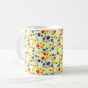 Pretty Dainty Cute Floral on Pastel Yellow Coffee Mug