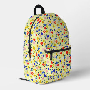 Pretty Dainty Cute Floral on Pastel Yellow Printed Backpack