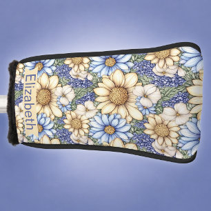 Pretty Daisies and Lavender Flowers Personalised Golf Head Cover