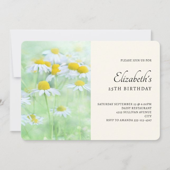 Pretty Daisies in a Field Birthday Invitation (Front)