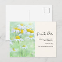 Pretty Daisies in a Field Photograph Save the Date