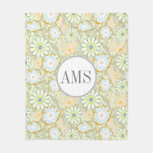 Pretty Daisies Personalised Monogram Fleece Blanket