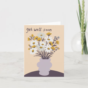 Pretty Daisy Bouquet CUSTOM Get Well Soon  Card
