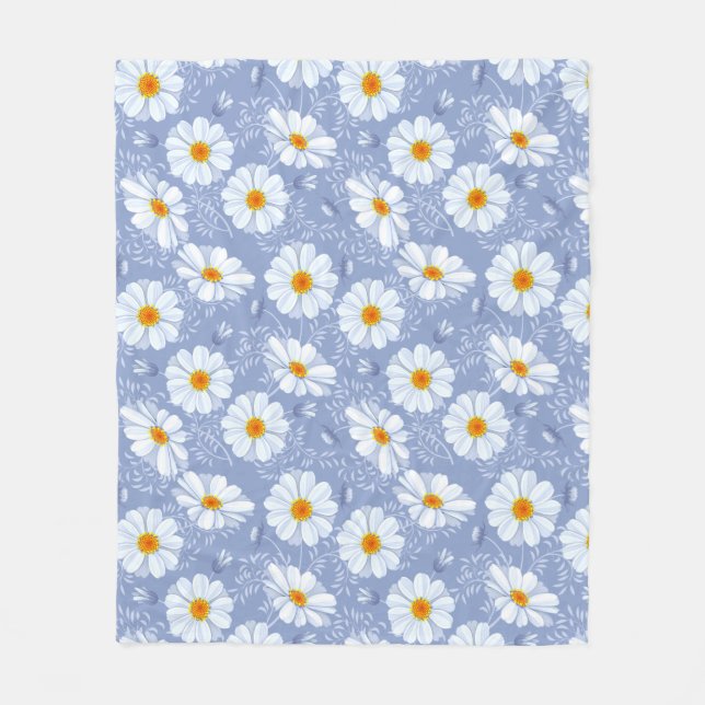 Pretty Daisy Custom Fleece Blanket, Medium Blanket (Front)