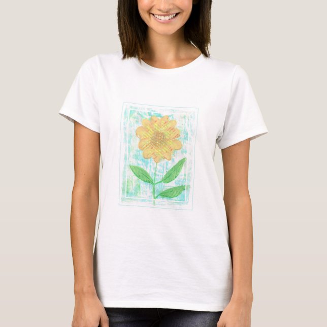 Pretty daisy flower with frame border tshirts (Front)