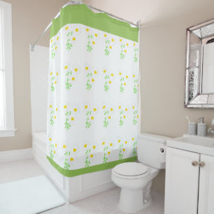 Pretty Daisy Flowered Shower Curtain