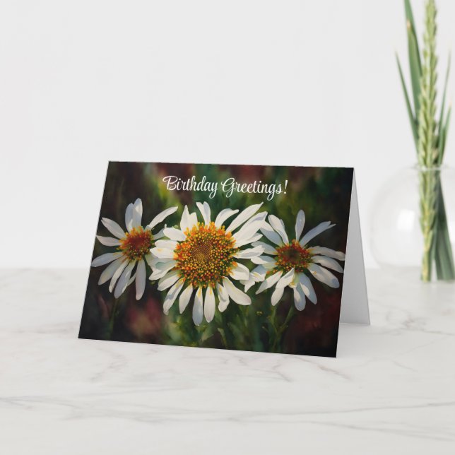 Pretty Daisy Flowers Daisies Birthday Card (Front)