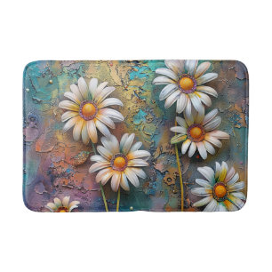 Pretty Daisy Flowers Floral Pattern Nature Bath Mat
