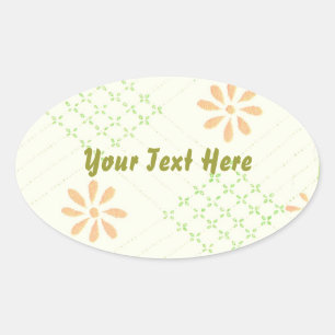 Pretty Daisy Flowers Oval Sticker