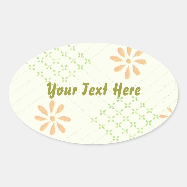 Pretty Daisy Flowers Oval Sticker (Front)