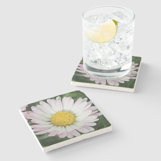 Pretty daisy stone coaster (Side)