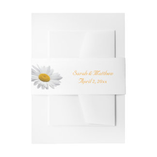Pretty Daisy Wedding Invitation Belly Band