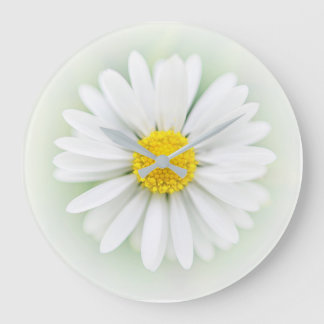 Pretty Daisy White Yellow Flower Shabby Chic Clock
