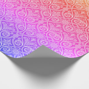 Pretty Damask Rainbow Pattern Modern Wrapping Paper