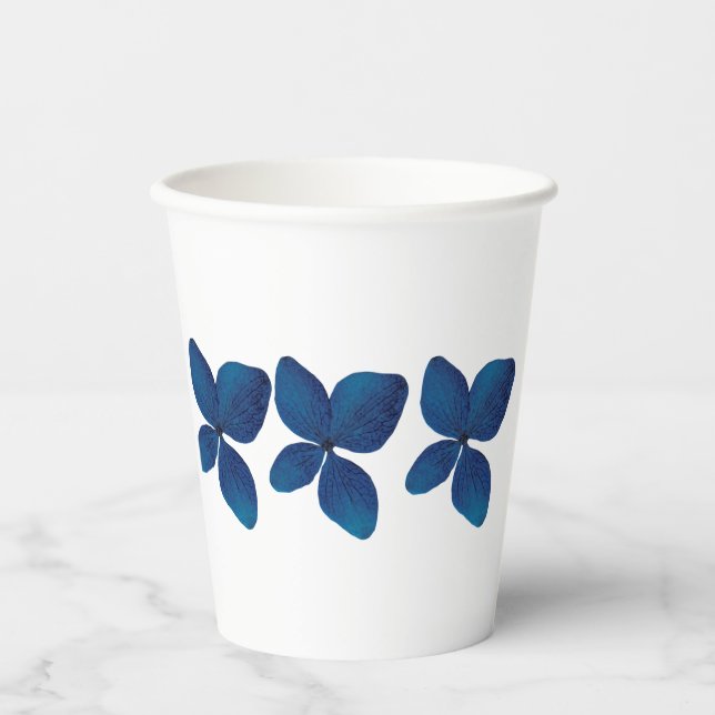 Pretty Dark Blue Orchids  Paper Cups (Front)