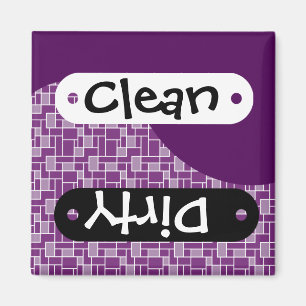 Pretty Dark Purple Clean Dirty Dishwasher Magnet