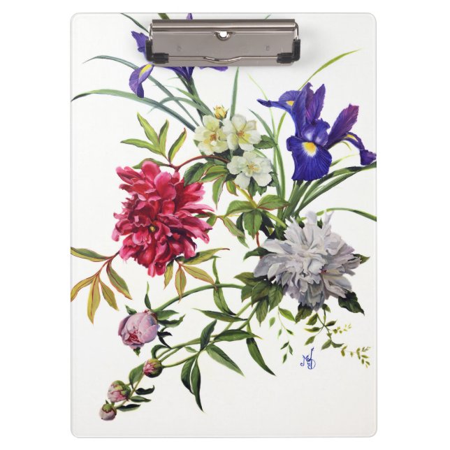 Pretty Decorative Flower File Folder Clipboard (Front)