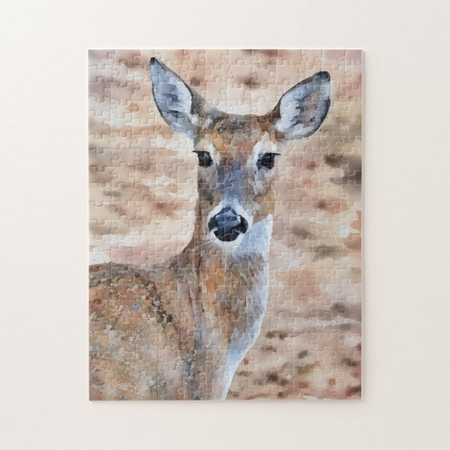 Pretty Deer Art Animal Lover Puzzle (Vertical)